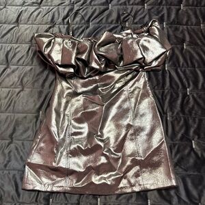 Zara Metallic Brown Mini Dress